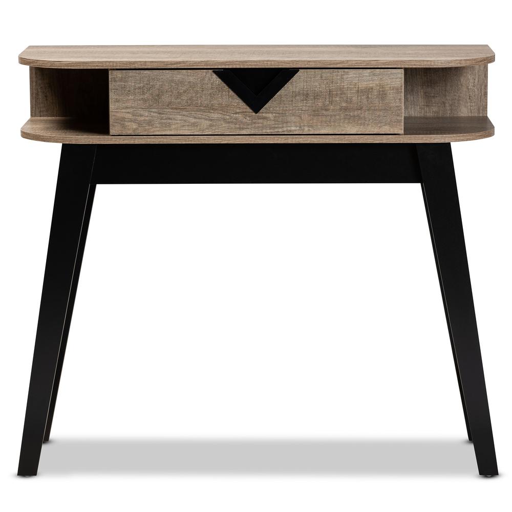Wales Modern and Contemporary Light Brown Finished Wood 1-Drawer Console Table. Picture 14