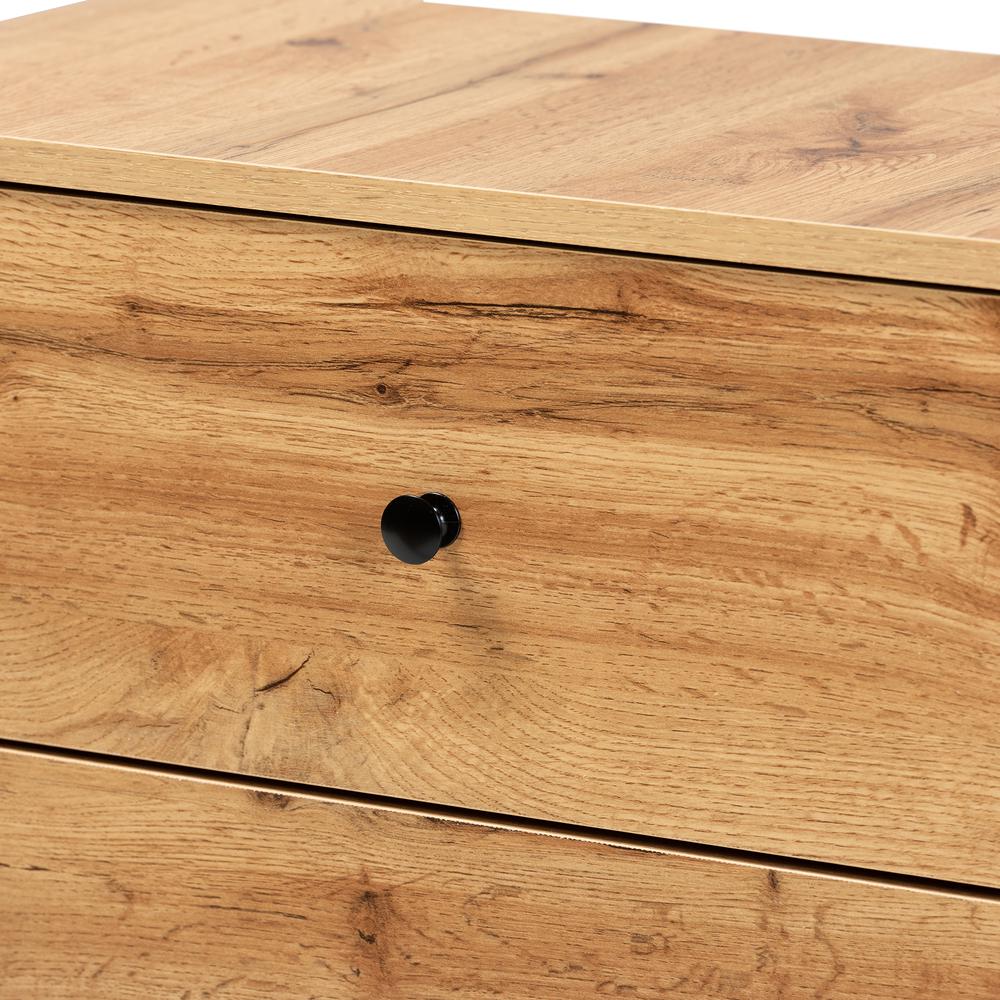 Decon Modern and Contemporary Oak Brown Finished Wood 3-Drawer Storage Chest. Picture 13