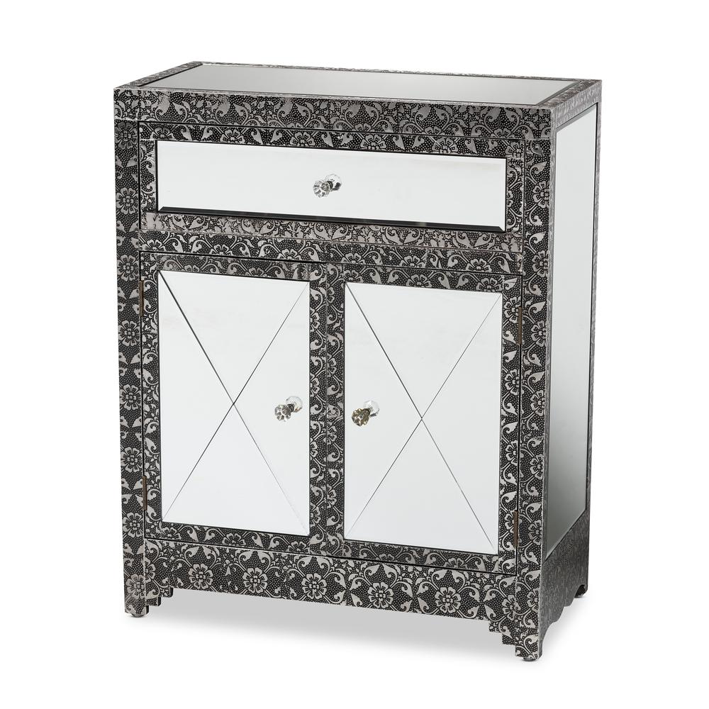 Mirrored Glass 1-Drawer Sideboard Buffet. Picture 10