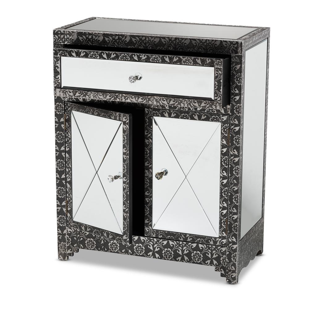 Mirrored Glass 1-Drawer Sideboard Buffet. Picture 11