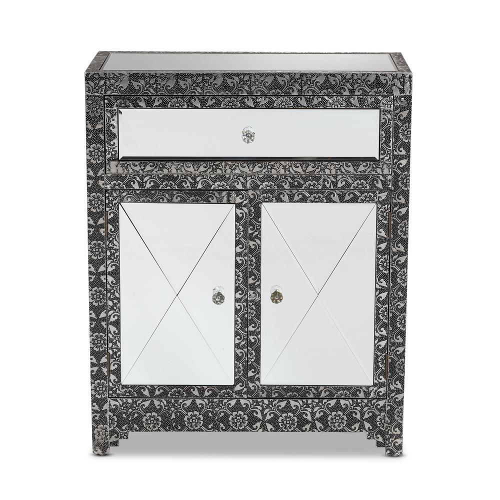 Mirrored Glass 1-Drawer Sideboard Buffet. Picture 12
