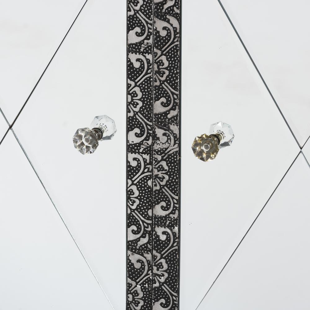 Mirrored Glass 1-Drawer Sideboard Buffet. Picture 14