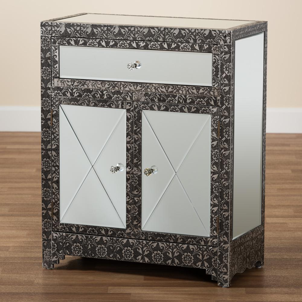 Mirrored Glass 1-Drawer Sideboard Buffet. Picture 17