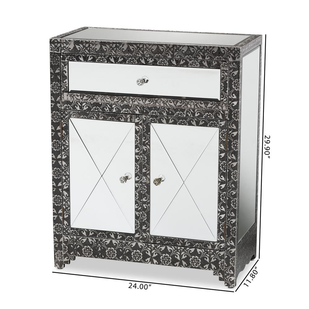 Mirrored Glass 1-Drawer Sideboard Buffet. Picture 18