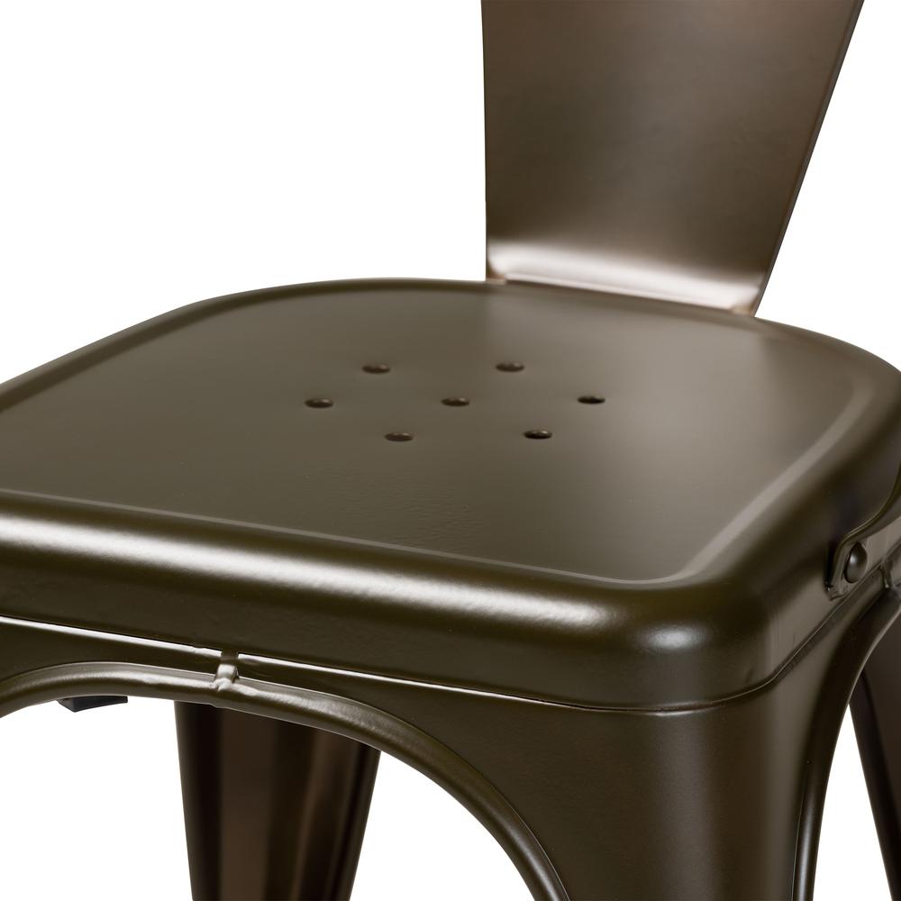 Ryland Modern Industrial Brown Finished Metal 4-Piece Dining Chair Set. Picture 11