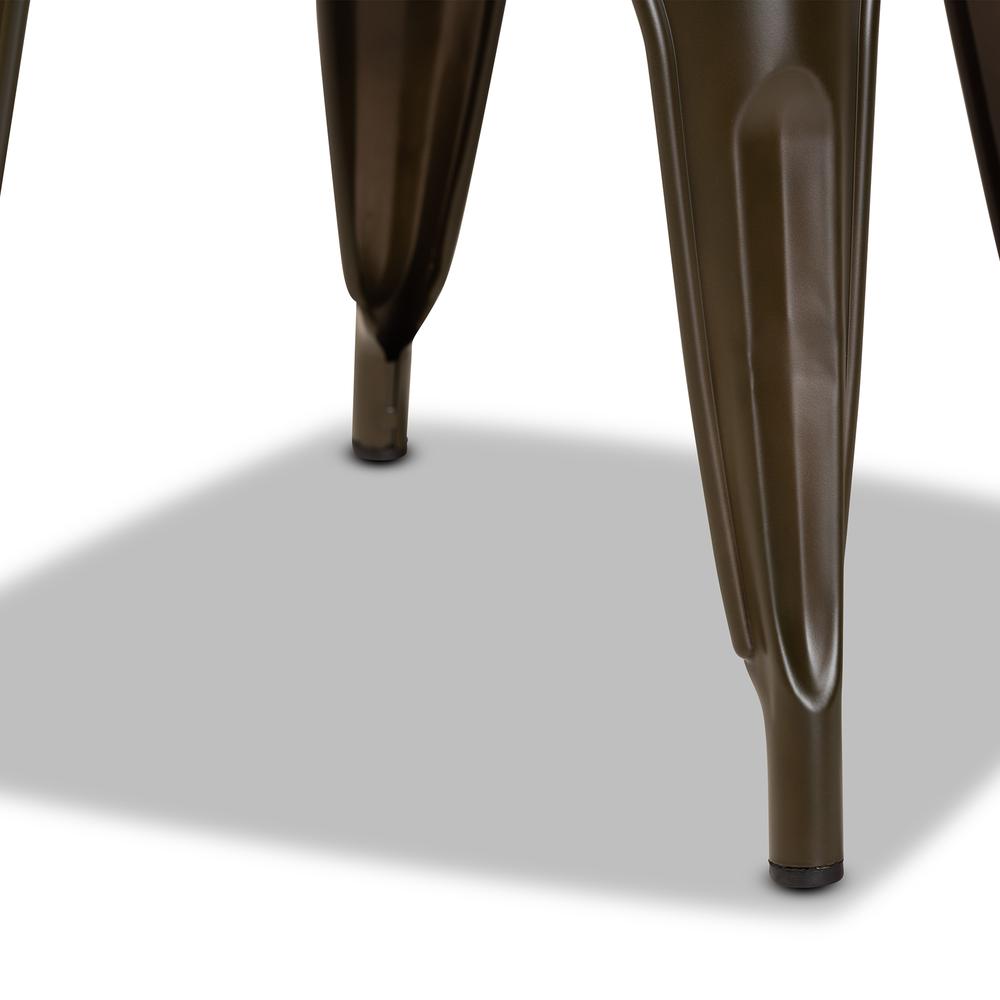 Ryland Modern Industrial Brown Finished Metal 4-Piece Dining Chair Set. Picture 12