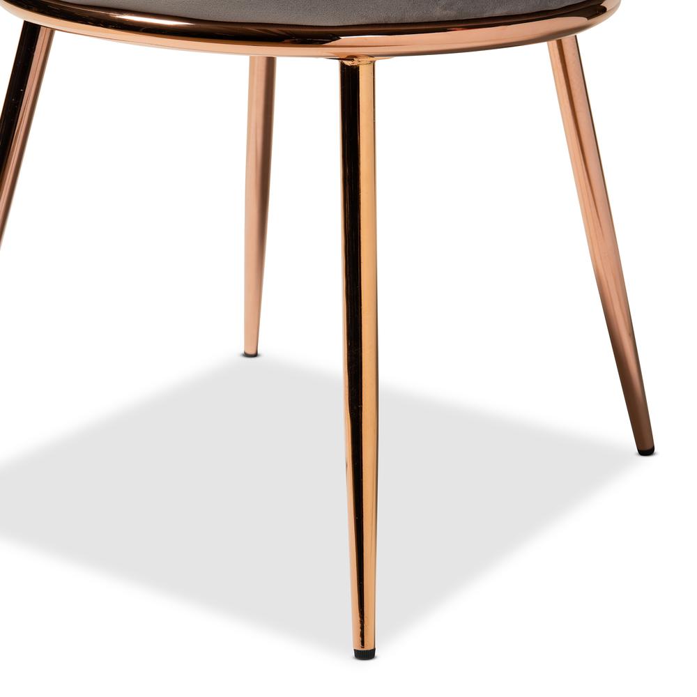 Rose Gold Finished Metal 2-Piece Dining Chair Set. Picture 14