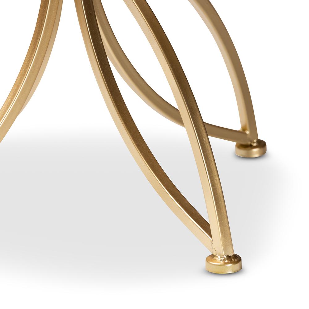 Gold Finished Metal End Table with Marble Tabletop. Picture 11