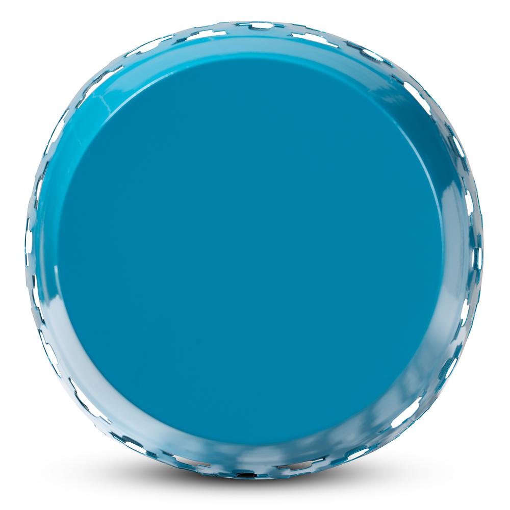 Branson Modern and Contemporary Blue Finished Metal Outdoor Side Table. Picture 10