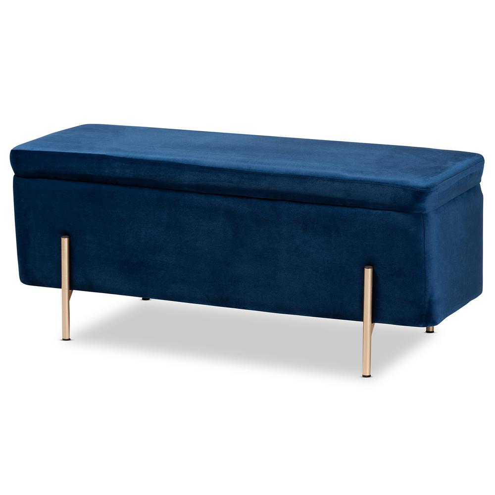 Gold Finished Metal Storage Bench. Picture 12