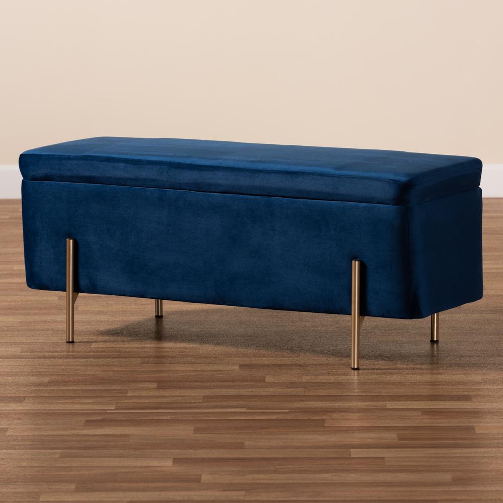 Gold Finished Metal Storage Bench. Picture 21