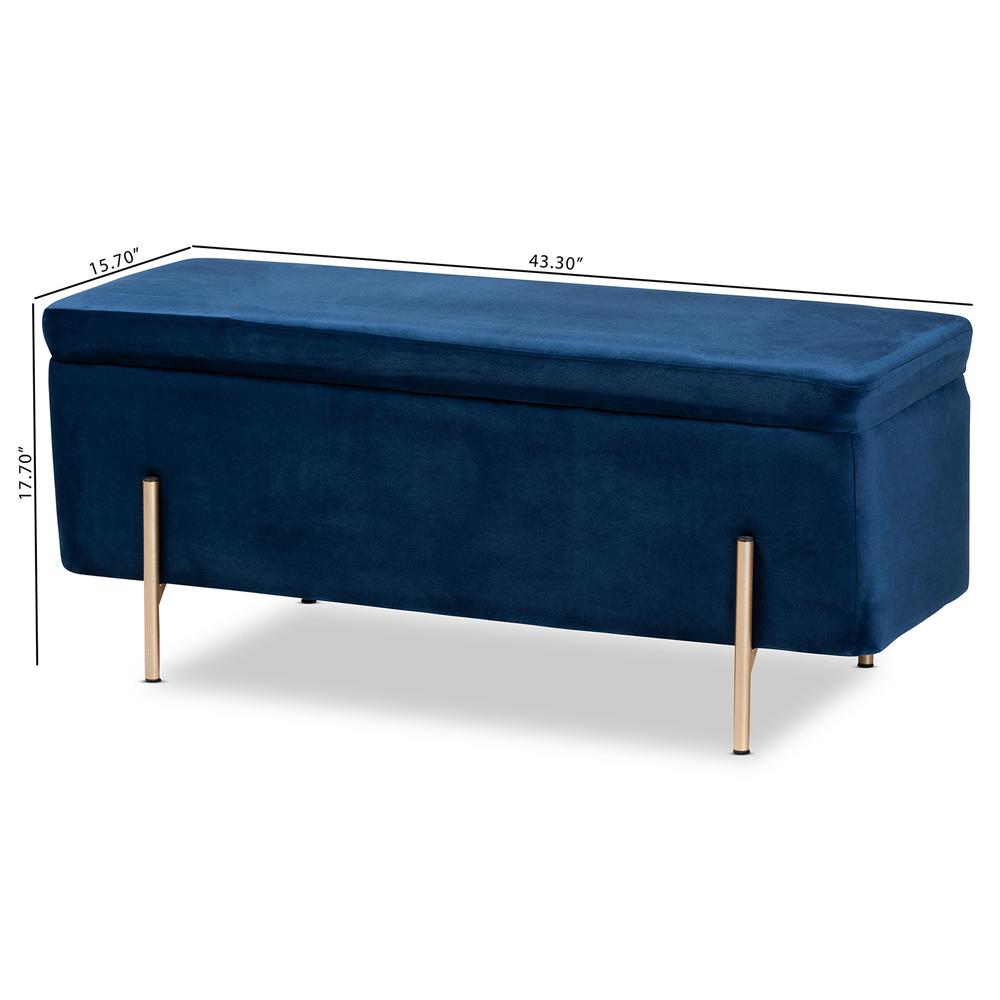 Gold Finished Metal Storage Bench. Picture 22