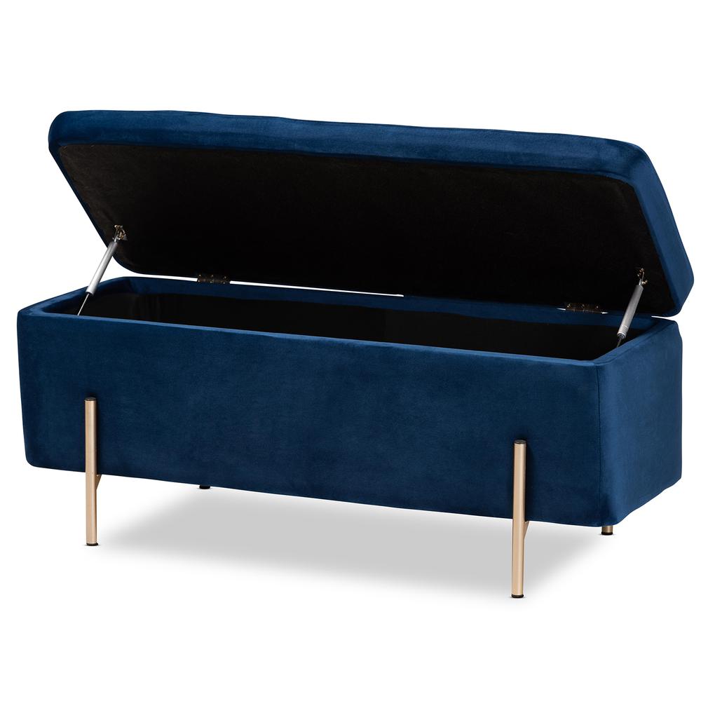 Gold Finished Metal Storage Bench. Picture 13