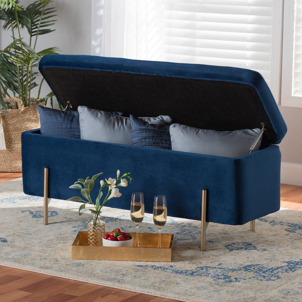 Gold Finished Metal Storage Bench. Picture 20