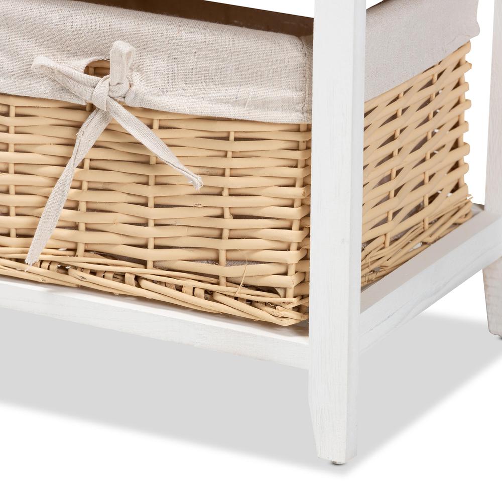 Transitional Multi-Colored Wood 3-Drawer Storage Unit with Basket. Picture 16