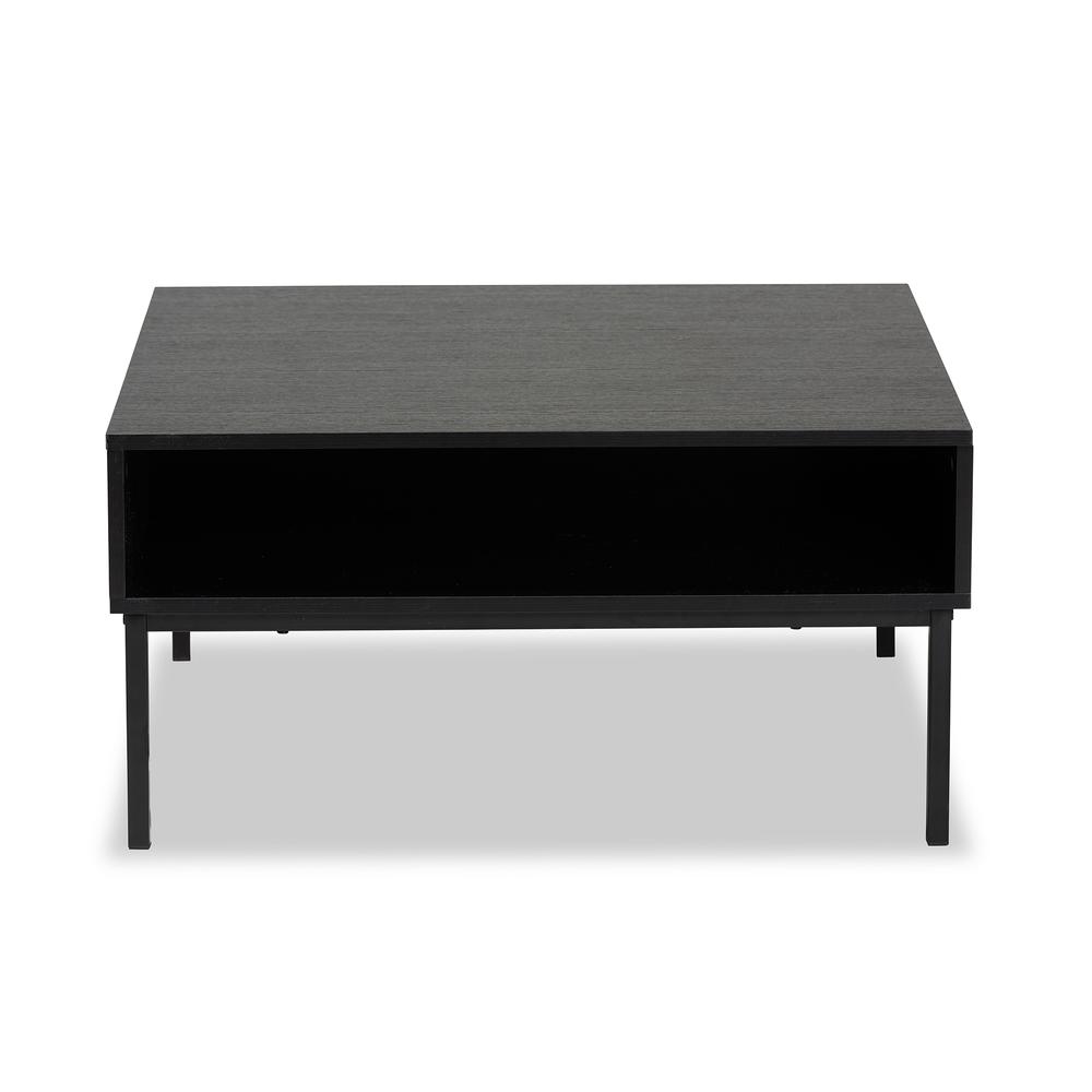 Two-Tone Oak Brown and Black Finished Wood Coffee Table. Picture 16