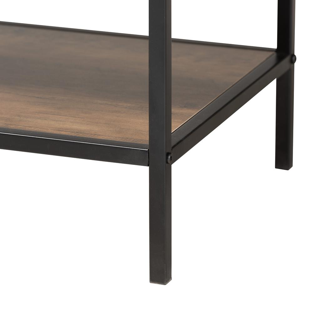 Industrial Walnut Brown Finished Wood and Black Metal 2-Door Sideboard. Picture 16