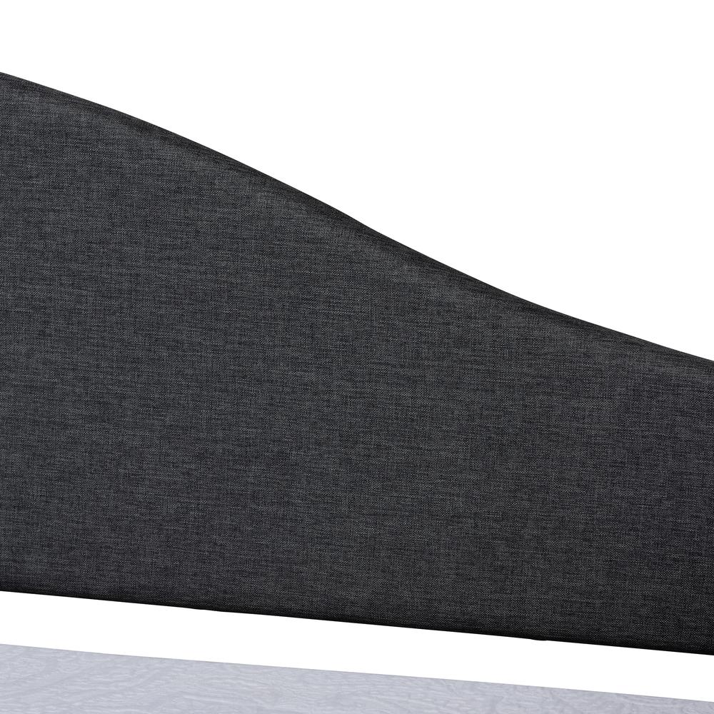Charcoal Fabric Upholstered and Dark Brown Finished Wood Twin Size Daybed. Picture 13