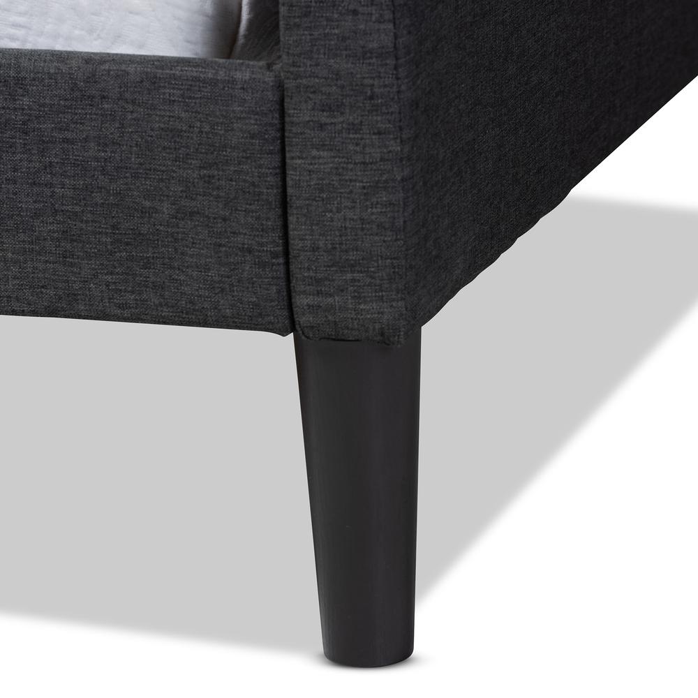 Charcoal Fabric Upholstered and Dark Brown Finished Wood Twin Size Daybed. Picture 14