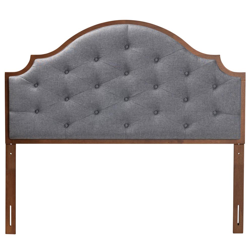 Walnut Brown Finished Wood King Size Headboard. Picture 11