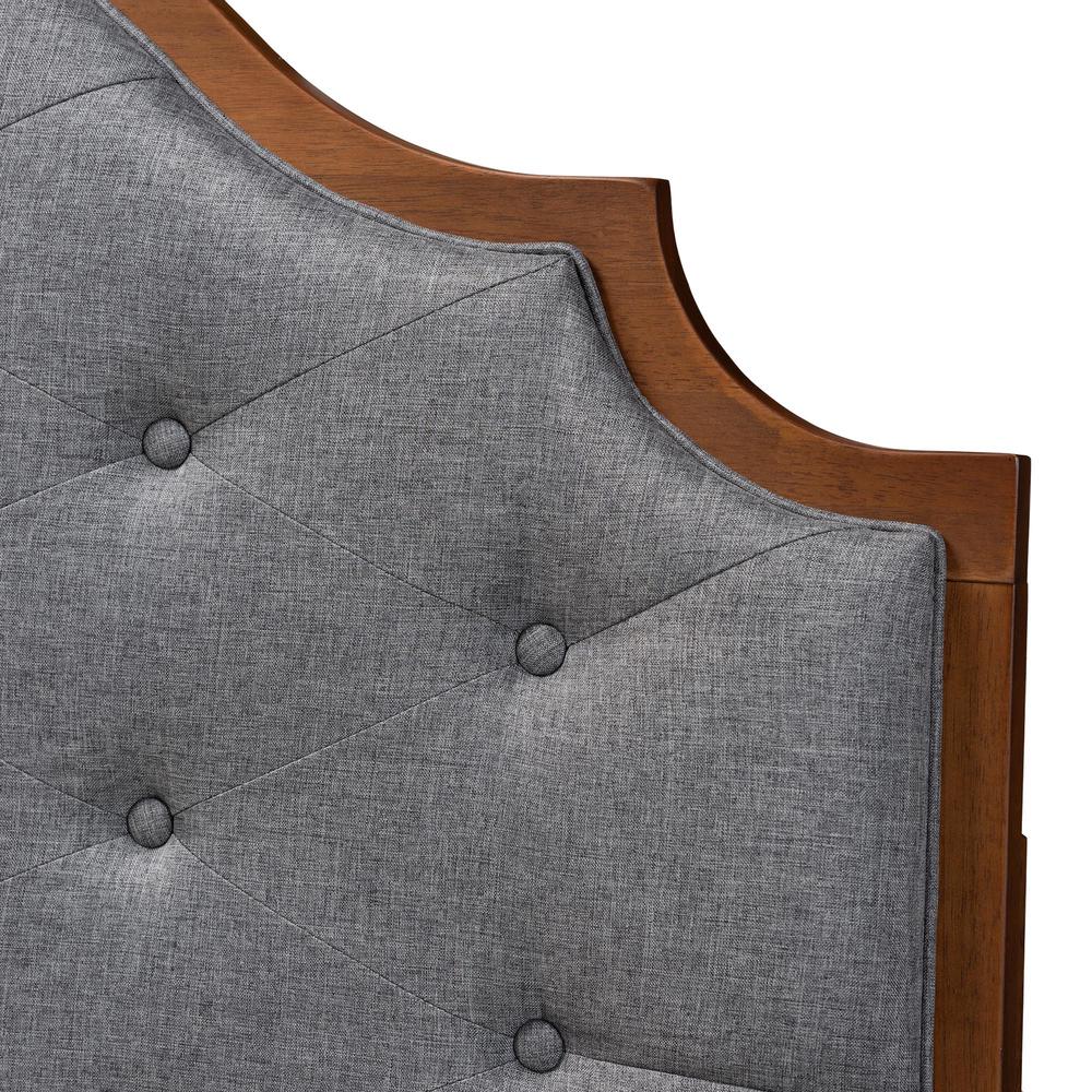 Walnut Brown Finished Wood King Size Headboard. Picture 12