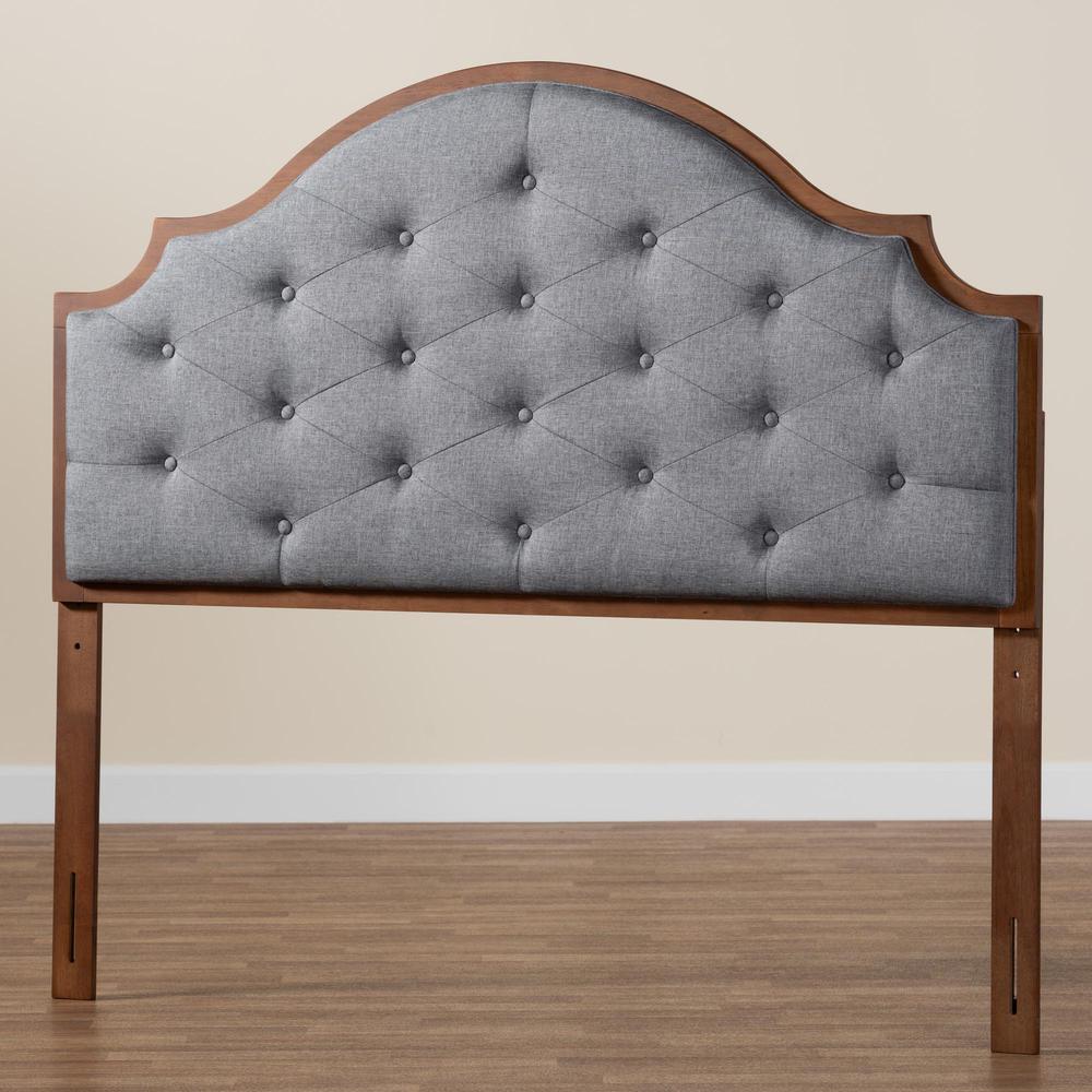 Walnut Brown Finished Wood King Size Headboard. Picture 15