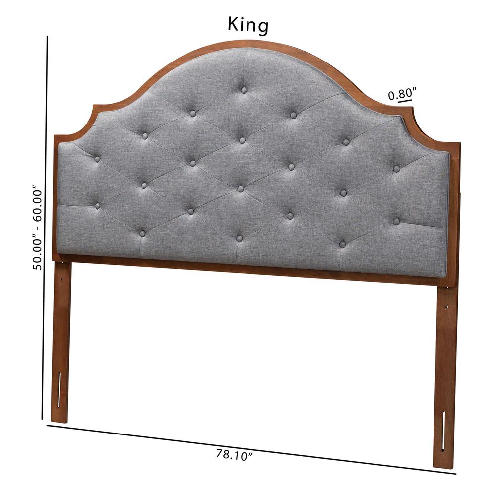 Walnut Brown Finished Wood King Size Headboard. Picture 17