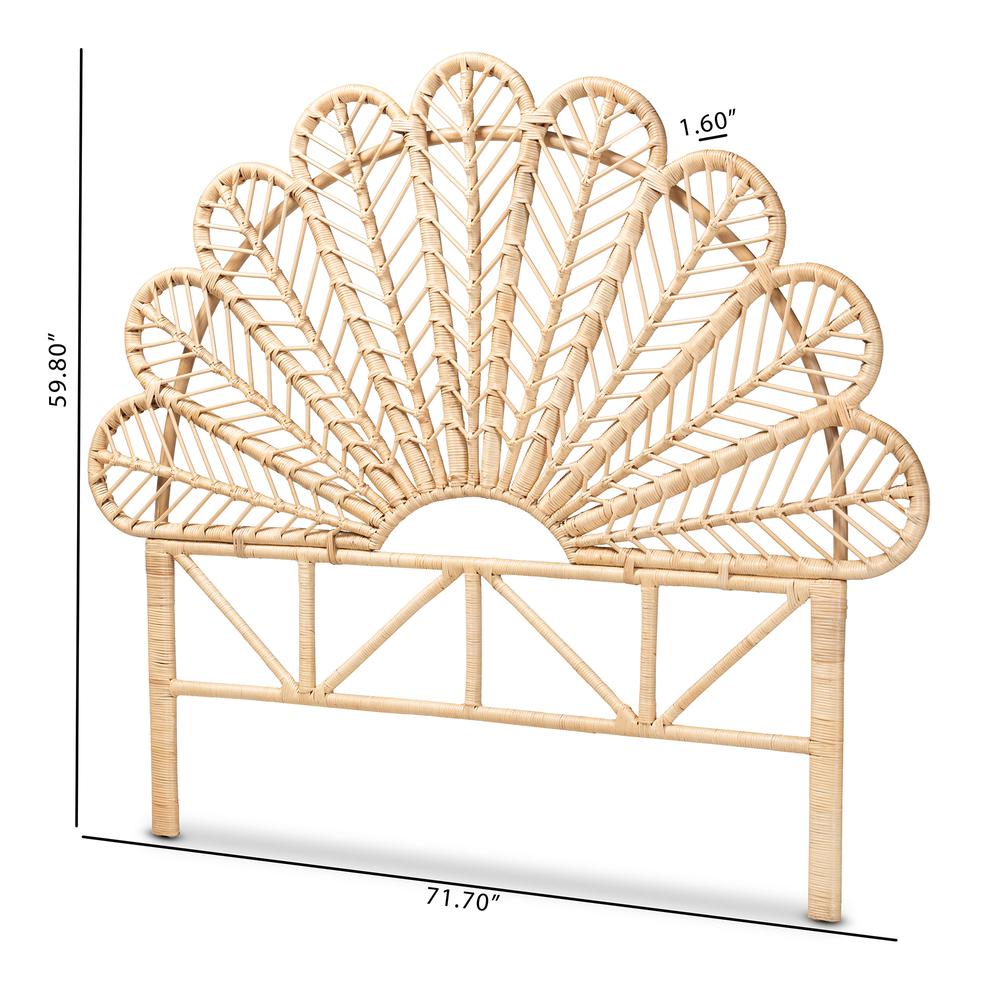Bohemian Natural Brown Rattan Queen Size Standalone Headboard. Picture 12