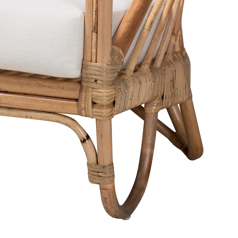 bali & pari Aliane Modern Bohemian Natural Brown Antique Rattan Loveseat. Picture 16