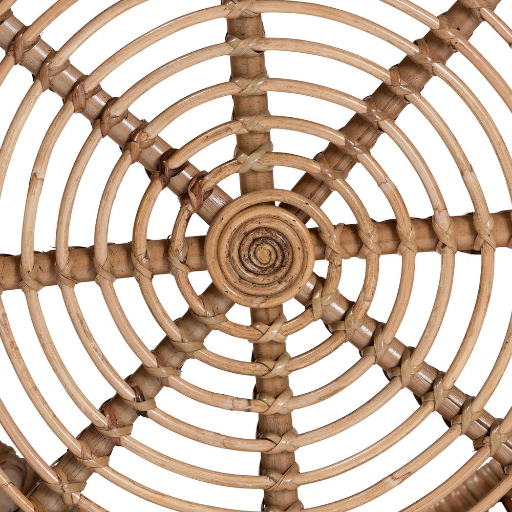 bali & pari Aliane Modern Bohemian Natural Brown Antique Rattan Coffee Table. Picture 11