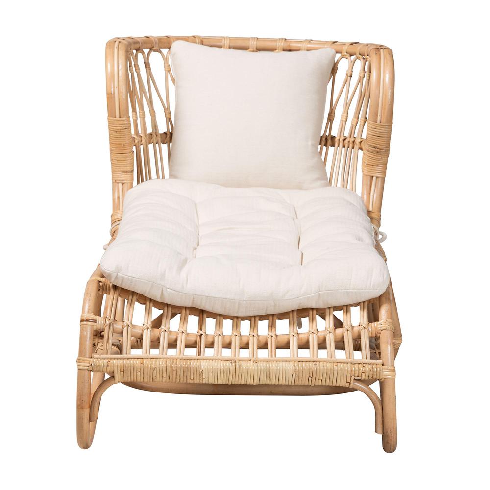 bali & pari Delara Modern Bohemian Natural Brown Rattan Chaise. Picture 12