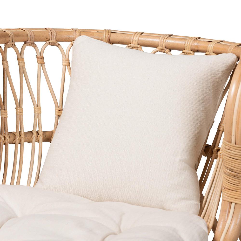 bali & pari Delara Modern Bohemian Natural Brown Rattan Chaise. Picture 15