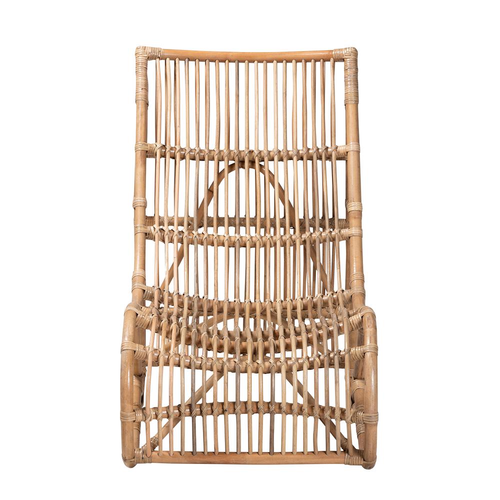 bali & pari Genera Modern Bohemian Natural Rattan Lounge Chair. Picture 12