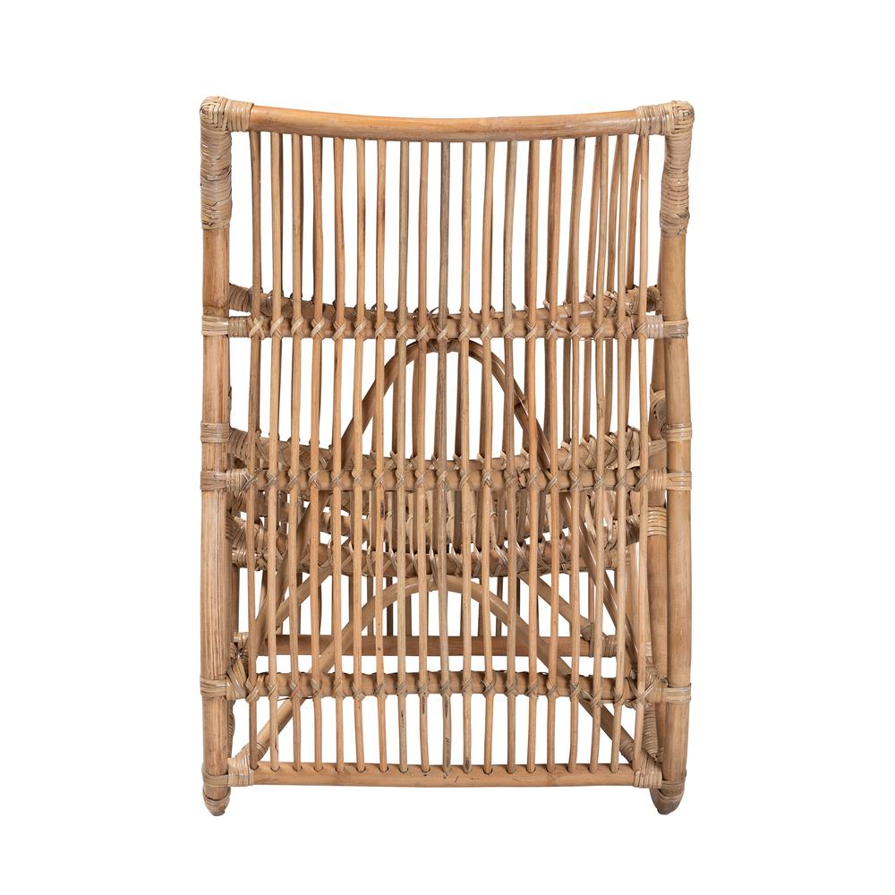bali & pari Genera Modern Bohemian Natural Rattan Lounge Chair. Picture 14