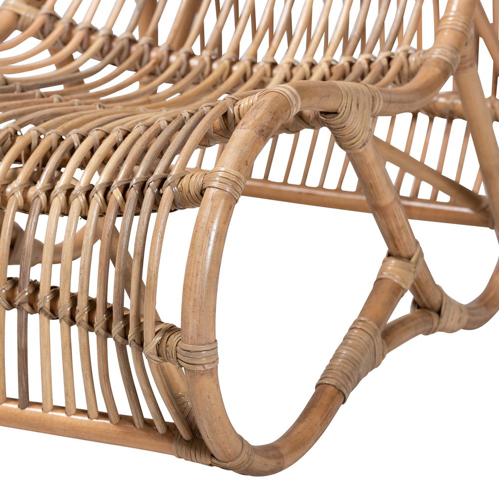 bali & pari Genera Modern Bohemian Natural Rattan Lounge Chair. Picture 16