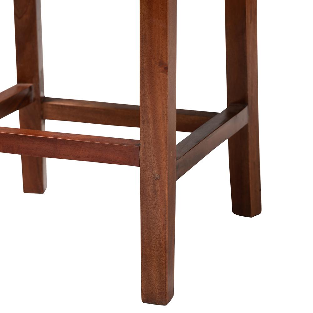 Bohemian Natural Rattan and Mahogany Wood Counter Stool. Picture 16