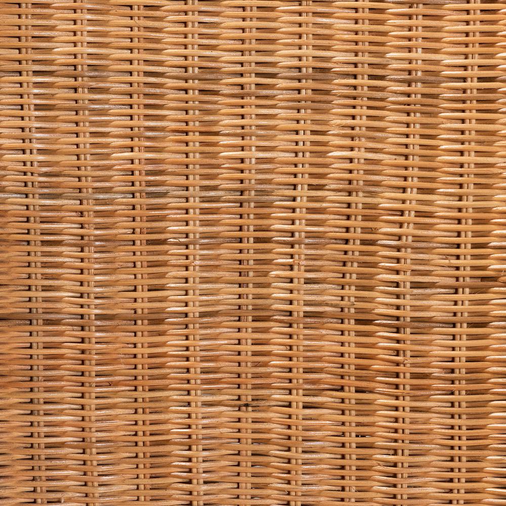 Bohemian Natural Rattan and Mahogany Wood Counter Stool. Picture 17