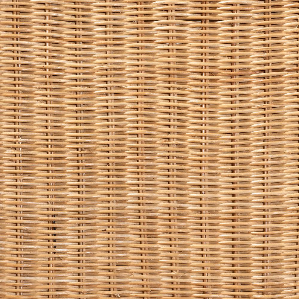 bali & pari Racquel Modern Bohemian Natural Rattan and Mahogany Wood Bar Stool. Picture 17