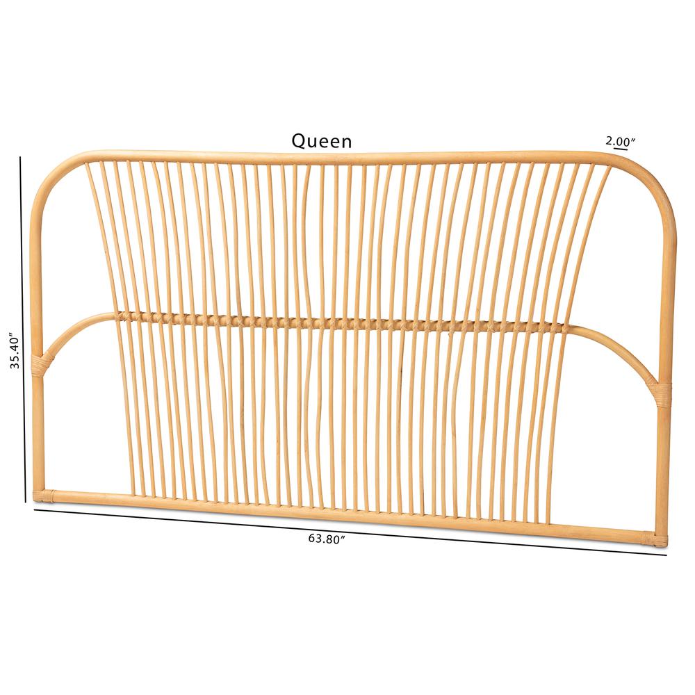 Bohemian Natural Brown Rattan Queen Size Wall-mount Headboard. Picture 14