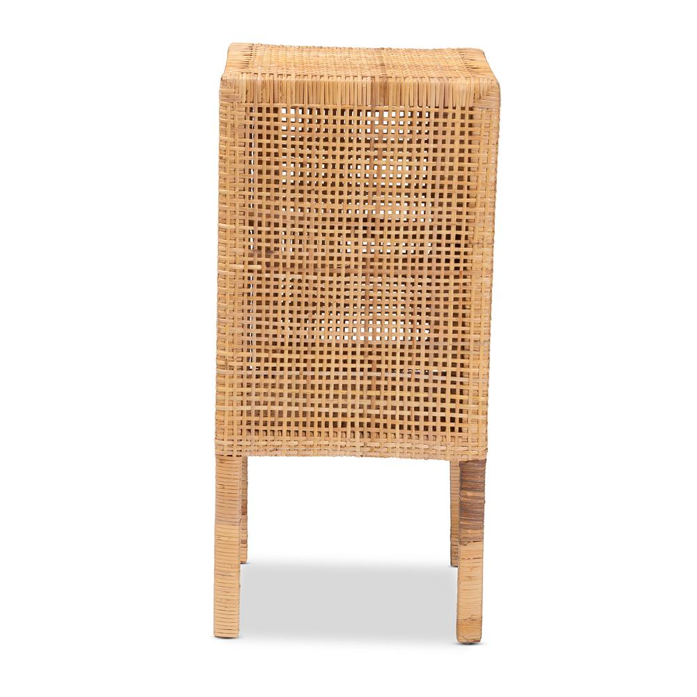 bali & pari Vivan Modern Bohemian Natural Brown Rattan 1-Door Nightstand. Picture 16