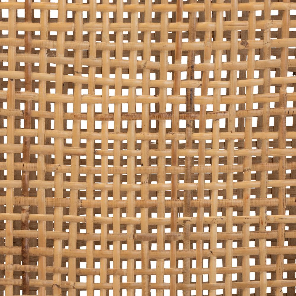 Walnut Brown Mahogany Wood and Natural Rattan 2-Piece Dining Chair Set. Picture 15
