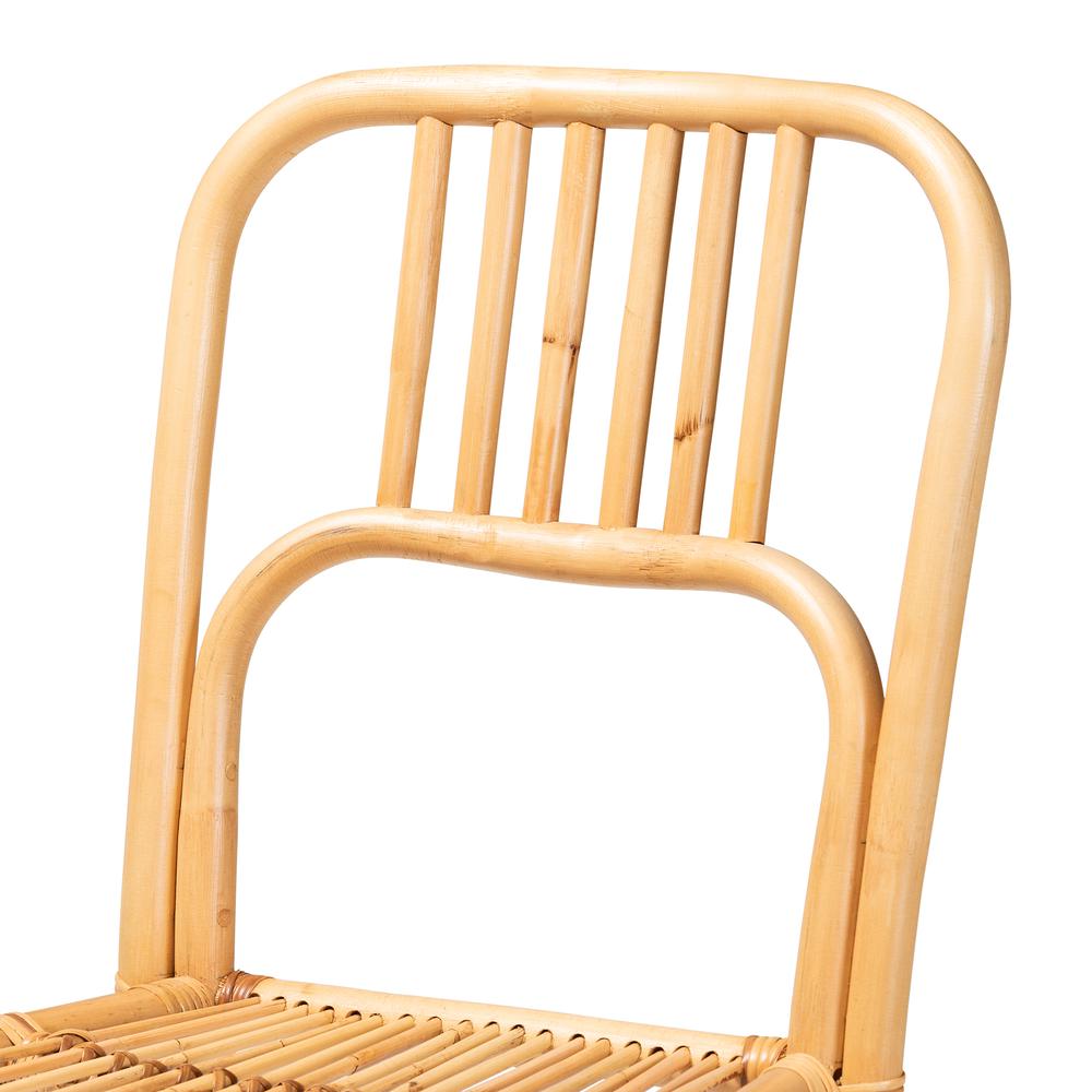 bali & pari Ivora Modern Bohemian Natural Brown Rattan Counter Stool. Picture 15