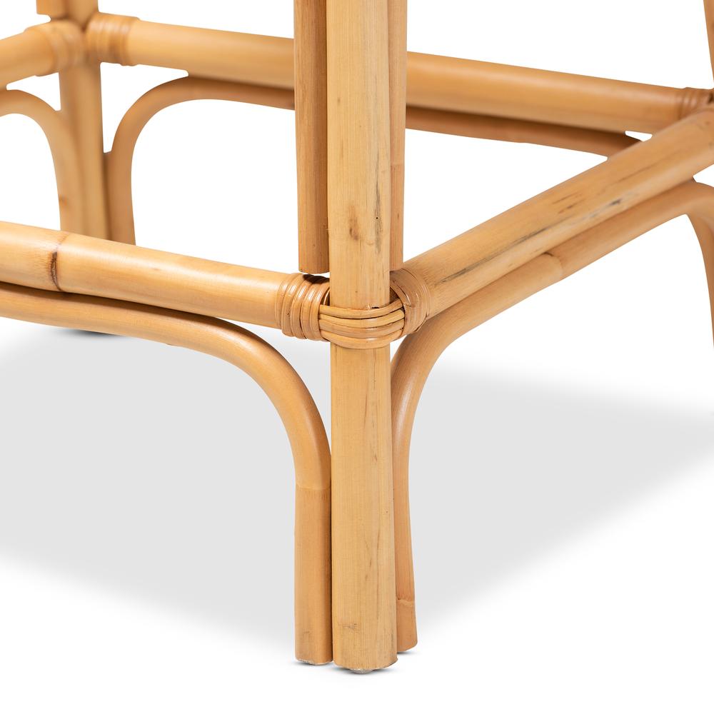 bali & pari Ivora Modern Bohemian Natural Brown Rattan Counter Stool. Picture 16
