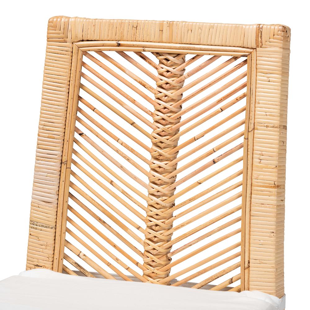 bali & pari Suci Modern Bohemian Natural Brown Rattan 2-Piece Dining Chair Set. Picture 13