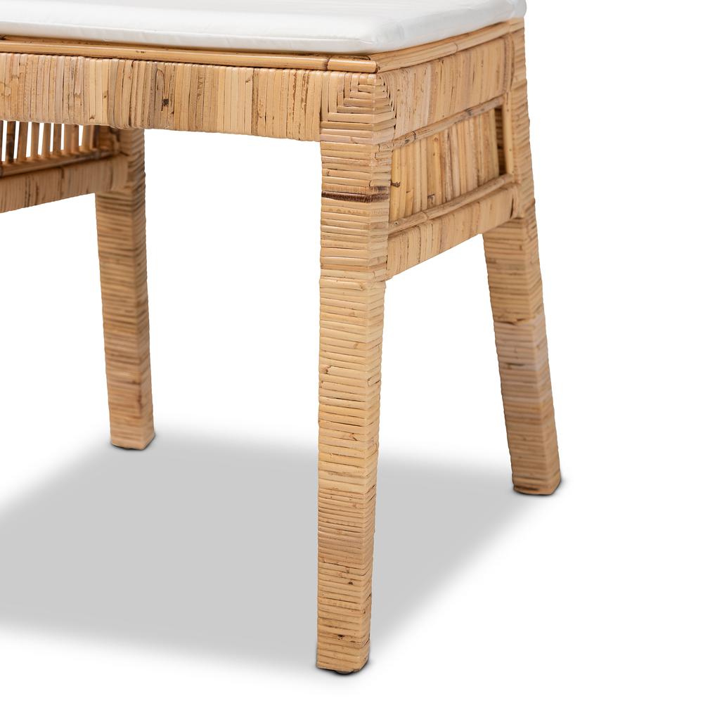bali & pari Suci Modern Bohemian Natural Brown Rattan 2-Piece Dining Chair Set. Picture 14