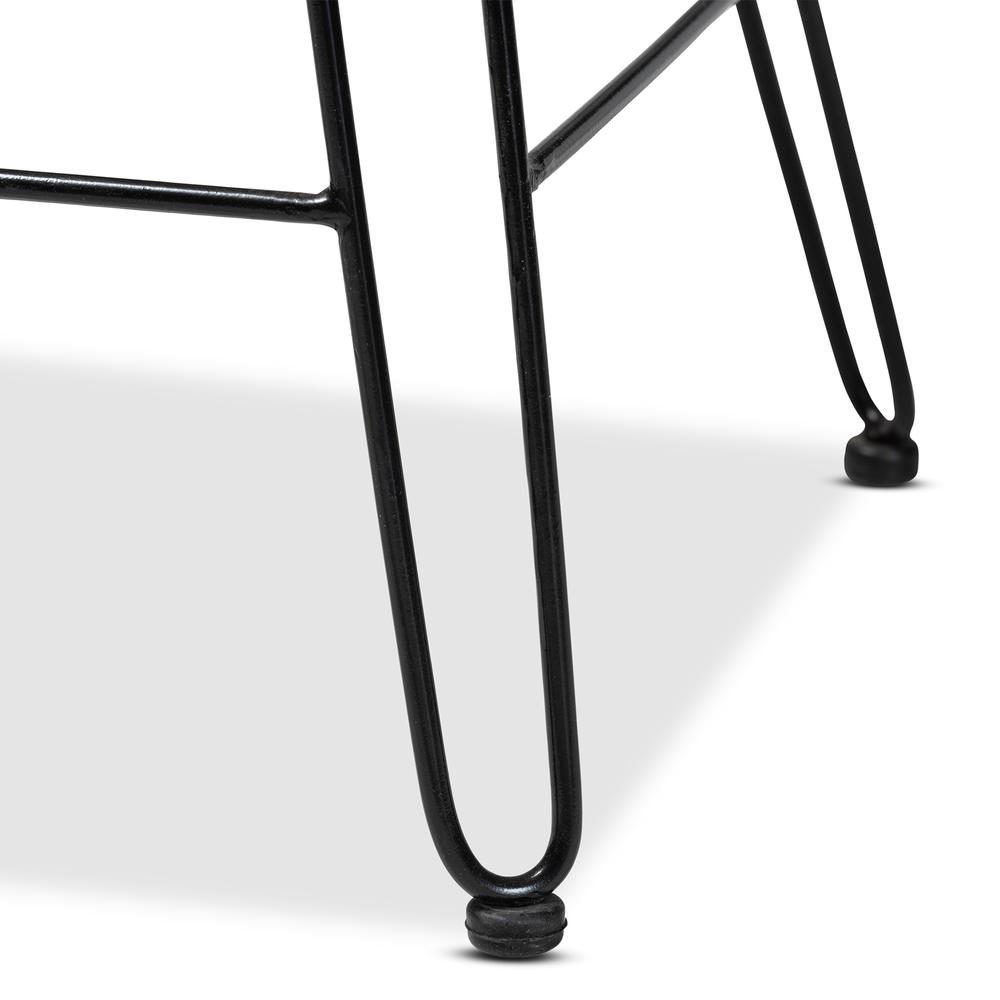 Bohemian Natural Brown Rattan and Black Metal Counter Stool. Picture 16