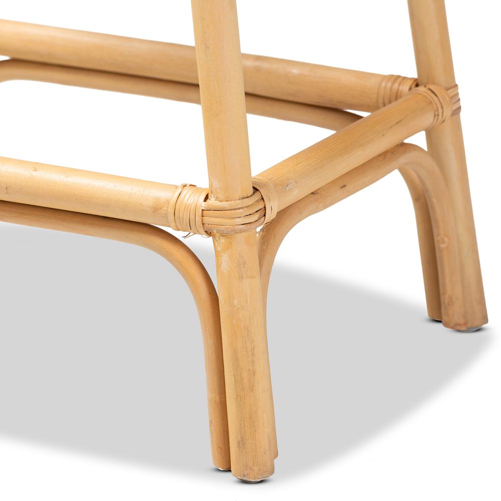 bali & pari Elgon Modern Bohemian Natural Brown Rattan Counter Stool. Picture 14