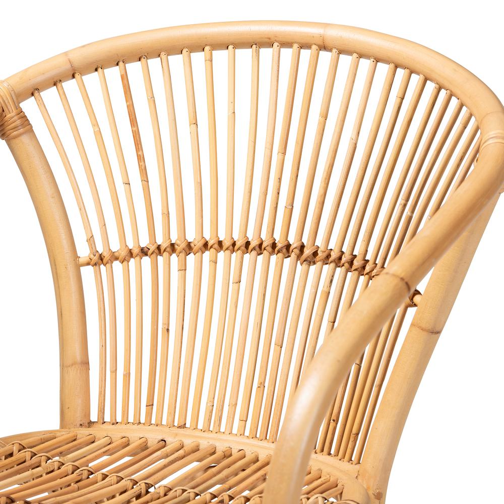 bali & pari Murai Modern Bohemian Natural Brown Rattan Counter Stool. Picture 15