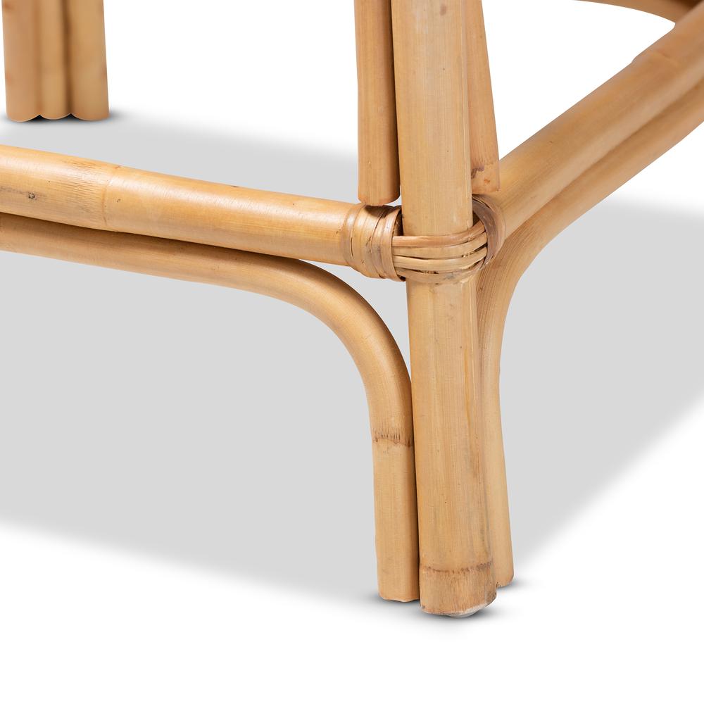 bali & pari Murai Modern Bohemian Natural Brown Rattan Counter Stool. Picture 16
