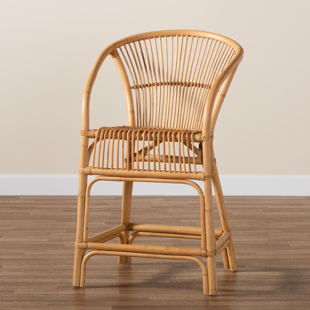 bali & pari Murai Modern Bohemian Natural Brown Rattan Counter Stool. Picture 19